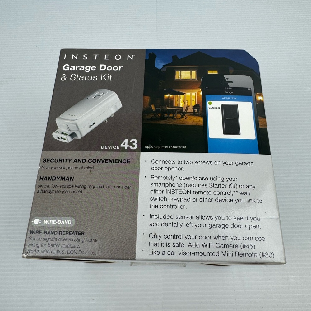 New Sealed 2014 Insteon Model 74551 Garage Door & Status Kit For Standard 2 Wire